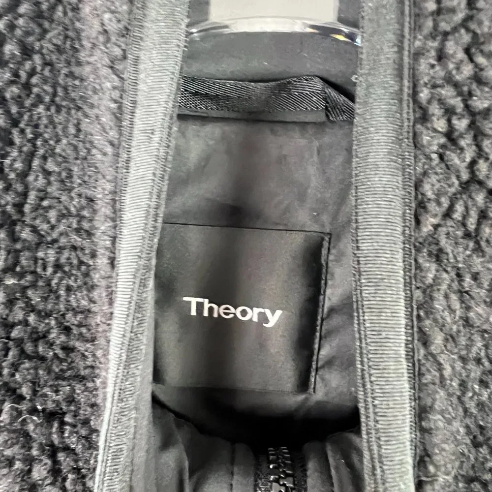 Theory Glacial Fleece Jacket Full Zip Black Size Medium M - Picture 8 of 16